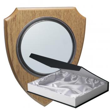 Kit metopa de madera color roble natural, aluminio y estuche lujo, serie P450B-60810 (Frontal)