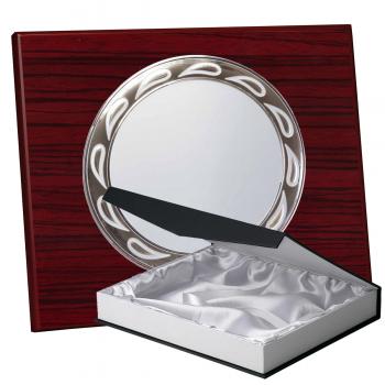 Kit placa de madera zebrano caoba, aluminio y estuche lujo, serie P500B-50360 (Frontal)
