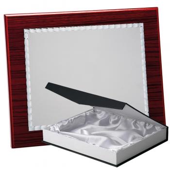 Kit placa de madera zebrano caoba, aluminio y estuche lujo, serie P520B-50360 (Frontal)