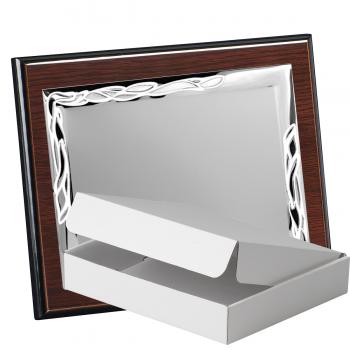 Kit placa de madera color wengue, aluminio y estuche sencillo, serie P620A-50900 (Frontal)