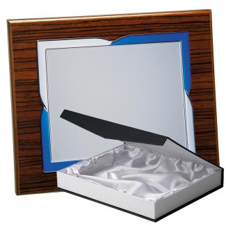 Kit placa de madera color zebrano nogal, aluminio y estuche lujo, serie P200B-50570 (Frontal)