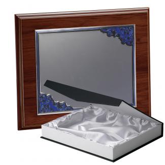 Kit placa de madera etimoe nogal, aluminio y estuche lujo, serie P220B-50470 (Frontal)