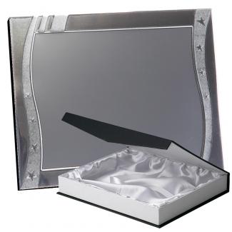 Kit placa de madera color negro mate, aluminio y estuche lujo, serie P230B-50120 (Frontal)