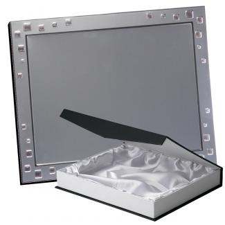 Kit placa de madera color negro mate, aluminio y estuche lujo, serie P240B-50120 (Frontal)