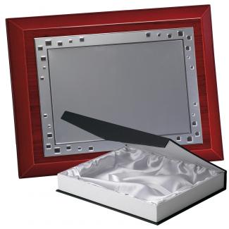 Kit placa de madera color etimoe caoba, aluminio y estuche lujo, serie P240B-50770 (Frontal)