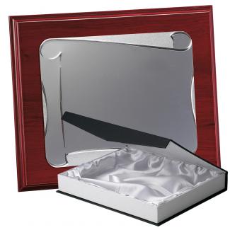 Kit placa de madera etimoe caoba, aluminio y estuche lujo, serie P250B-50210 (Frontal)
