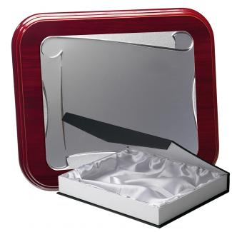 Kit placa de madera color etimoe caoba, aluminio y estuche lujo, serie P250B-50260 (Frontal)