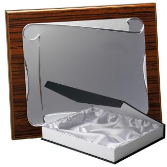 Kit placa de madera color zebrano nogal, aluminio y estuche lujo, serie P250B-50580 (Frontal)
