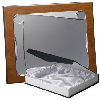 Kit placa de madera color roble avellana mate, aluminio y estuche lujo, serie P250B-50880 (Frontal)