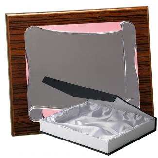 Kit placa de madera color zebrano nogal, aluminio y estuche lujo, serie P260B-50570 (Frontal)