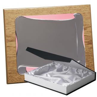 Kit placa de madera color roble natural, aluminio y estuche lujo, serie P260B-50890 (Frontal)