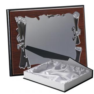 Kit placa de madera color wengue, aluminio y estuche lujo, serie P300B-50900 (Frontal)