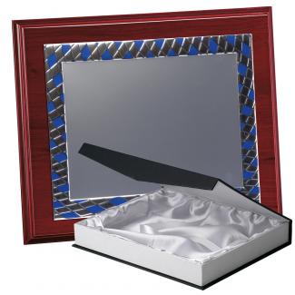 Kit placa de madera etimoe caoba, aluminio y estuche lujo, serie P330B-50210 (Frontal)