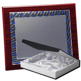 Kit placa de madera zebrano caoba, aluminio y estuche lujo, serie P330B-50350 (Frontal)