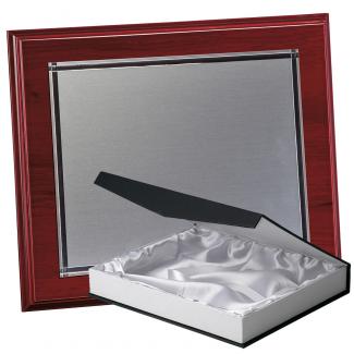 Kit placa de madera etimoe caoba, aluminio y estuche lujo, serie P400B-50210 (Frontal)