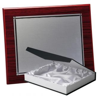 Kit placa de madera zebrano caoba, aluminio y estuche lujo, serie P400B-50350 (Frontal)