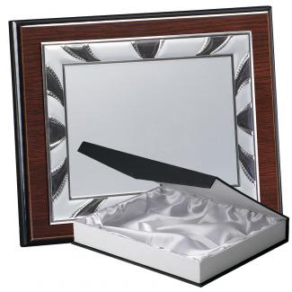 Kit placa de madera color wengue, aluminio y estuche lujo, serie P420B-50900 (Frontal)