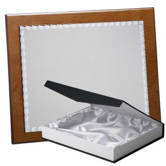 Kit placa de madera color roble avellana mate, aluminio y estuche sencillo, serie P440B-5A800 (Frontal)