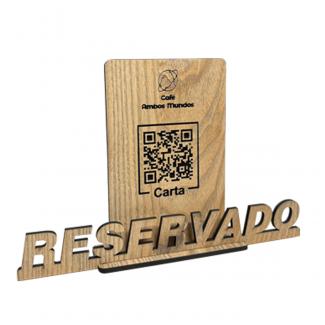 Cartel madera QR reservado