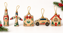 Adornos navideños de madera